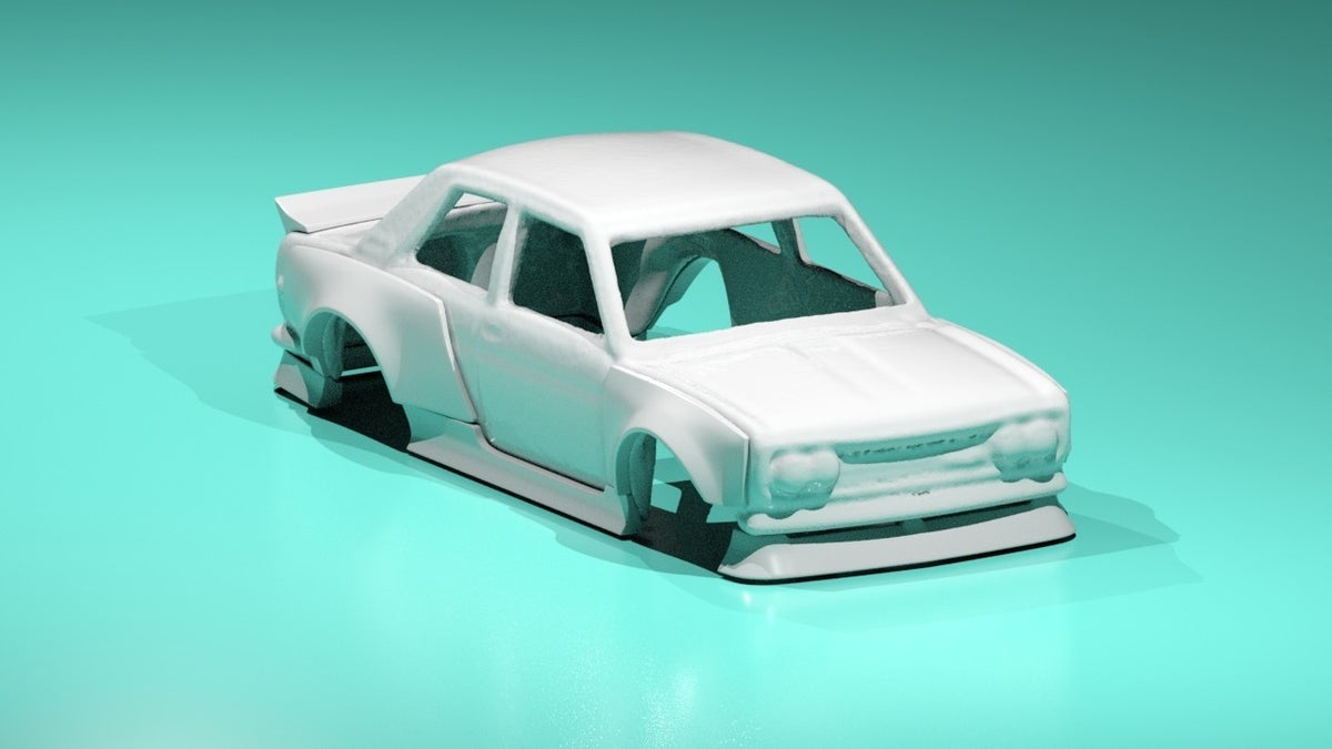 BN Sport Style Wide Body Kit For Hot Wheels Datsun 510 Sedan - Resin