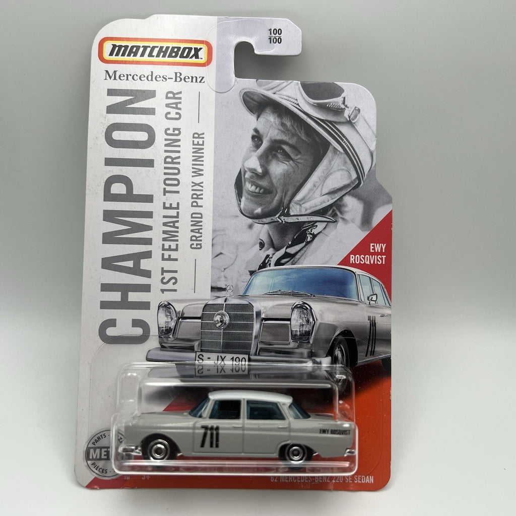 Matchbox Cars '62 Mercades-Benz 200 SE Sedan 1st Female Champion Ewy Rosqvist