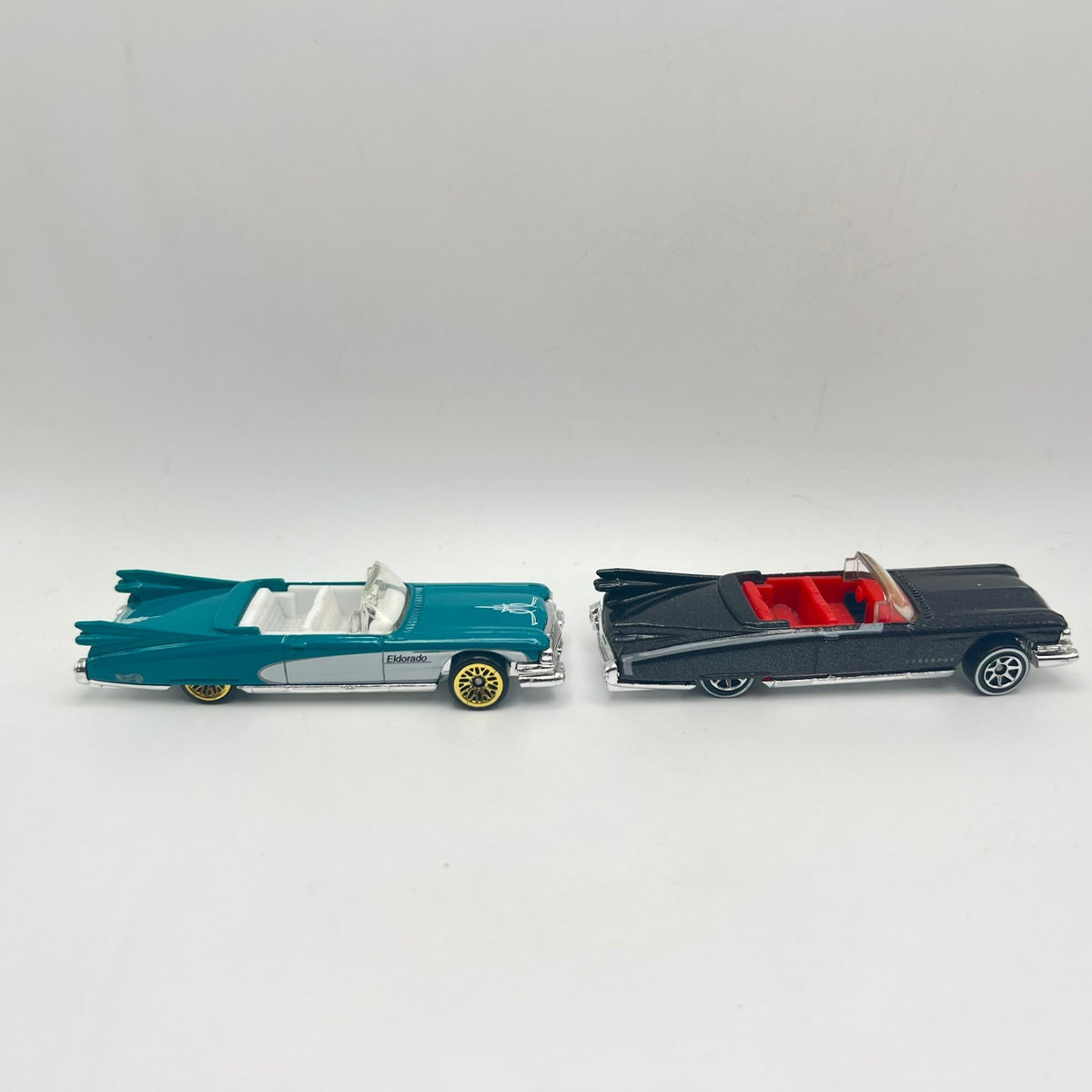Hot Wheels Lot of 2 '59 Cadillac Eldorado Convertible Teal Black LOOSE