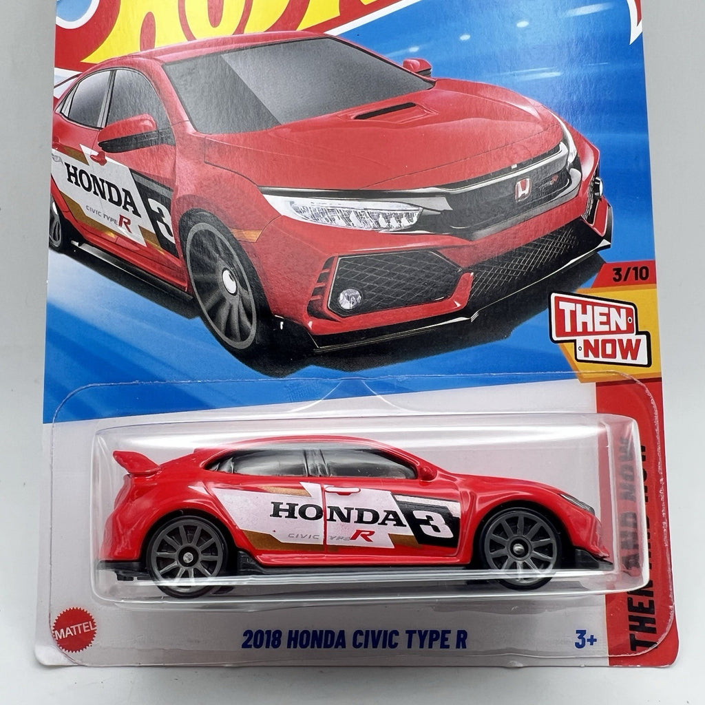 2025 Hot Wheels Red 2018 Honda Civic Type R 123/250 Then And Now 3/10