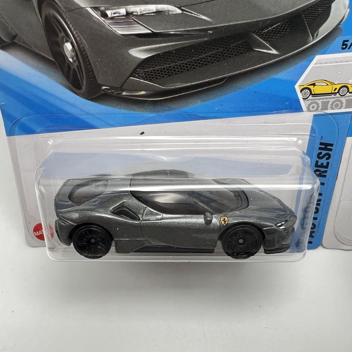 Hot Wheels 2019 Ferrari SF90 Stradale Twin Turbo Hypercar Lot of 2 Grey & Blue