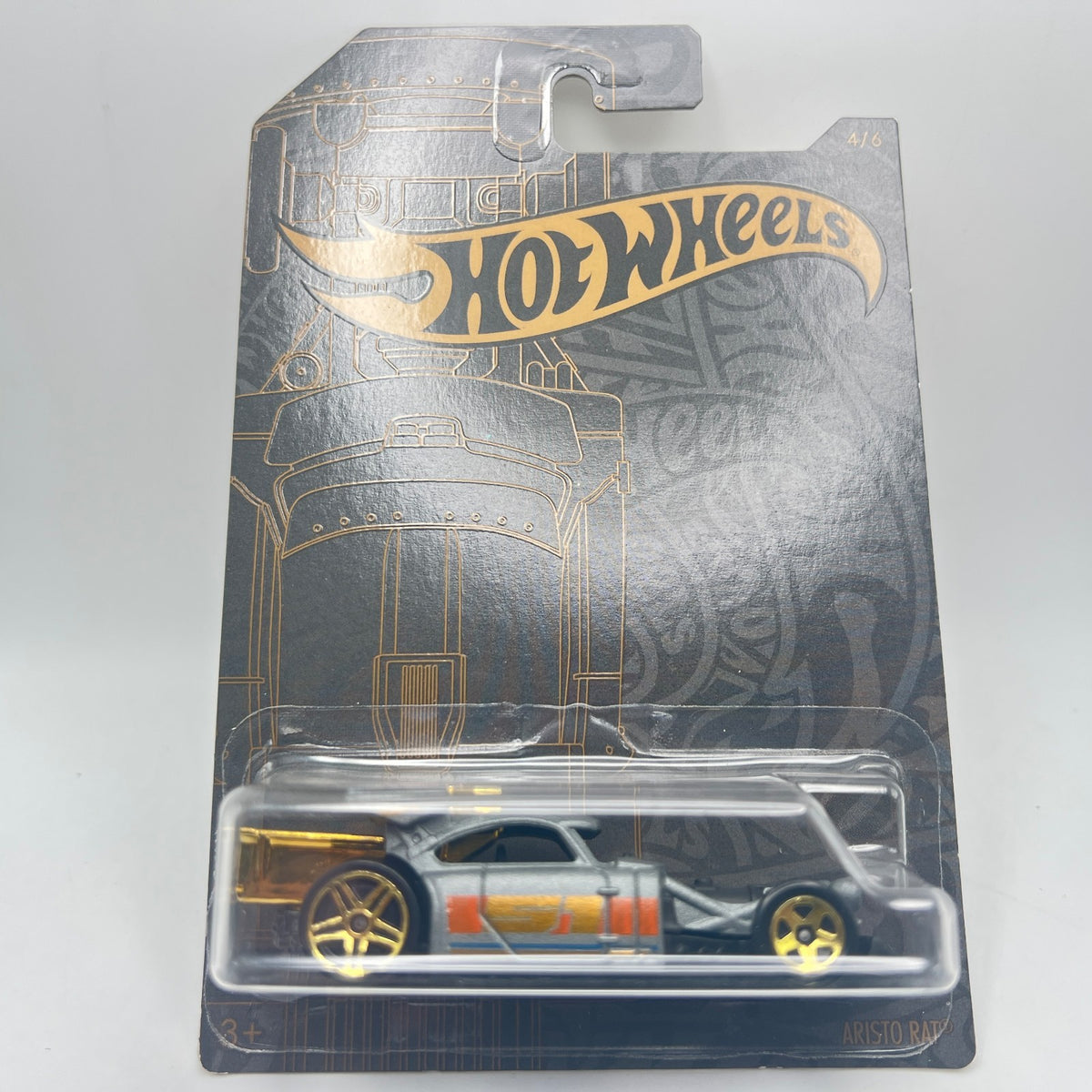 Hot Wheels Aristo Rat Grey Black & Gold Card 4/6
