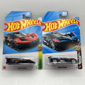 (Set Of 2) Hot Wheels Bugatti Bolide - Red And Blue