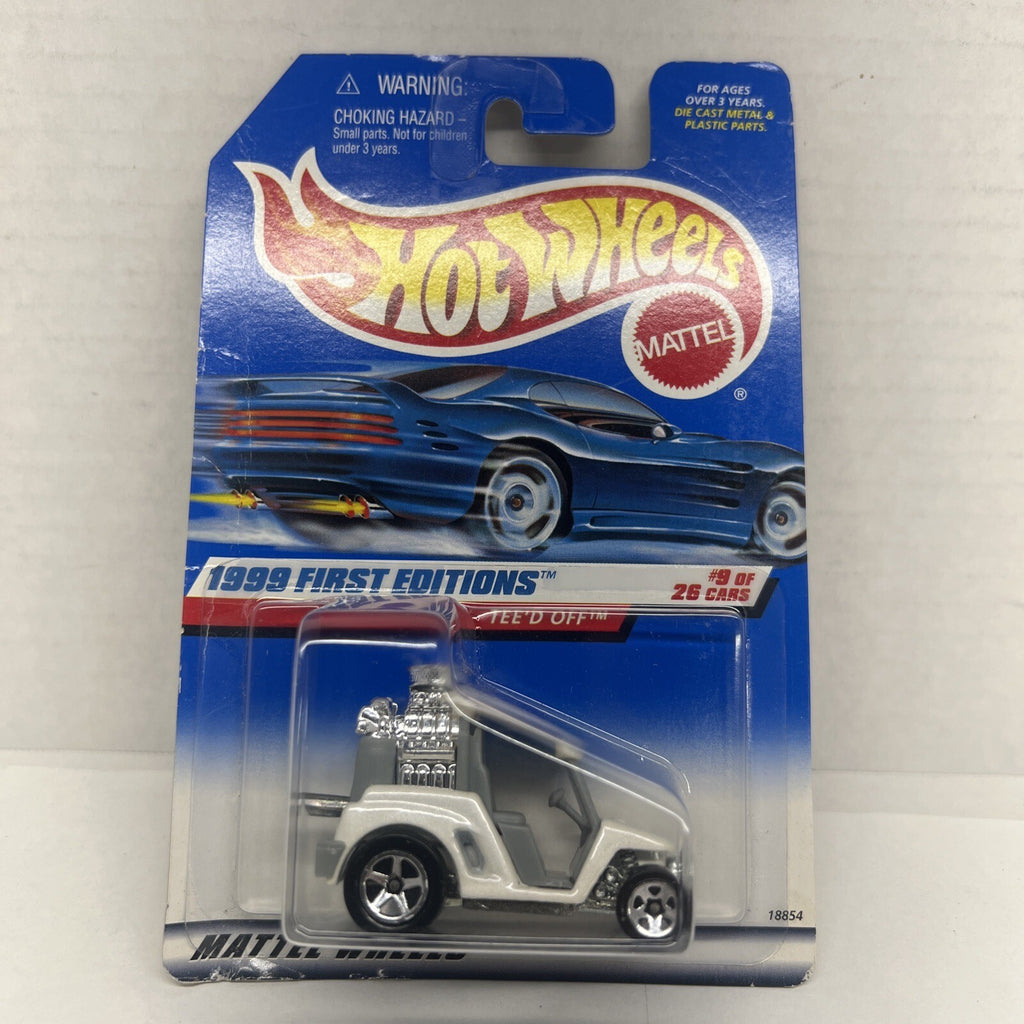 Hot Wheels #683 Teed Off Variation 1999 First Editions #9/26 NEW Golf Cart White