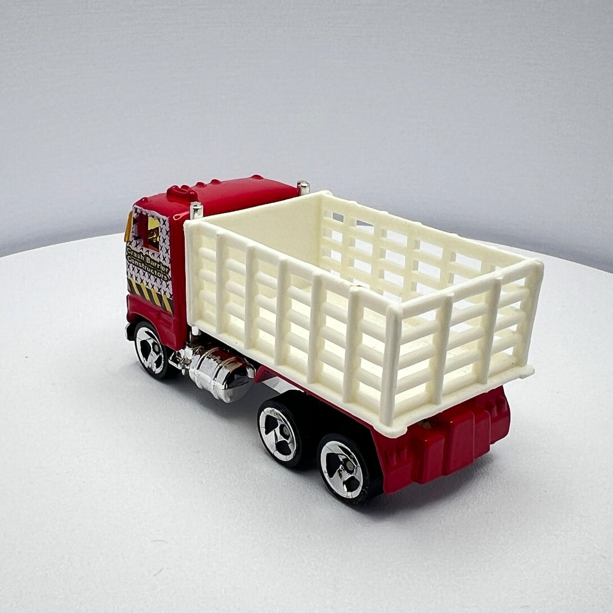 Hot Wheels Stake Bed Truck Red Crash Barrier Constructors LOOSE 1/64