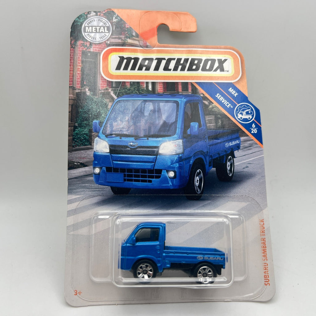 Matchbox Subaru Sambar Truck Blue 82/100 MBX Service 6/20 1:64 Diecast