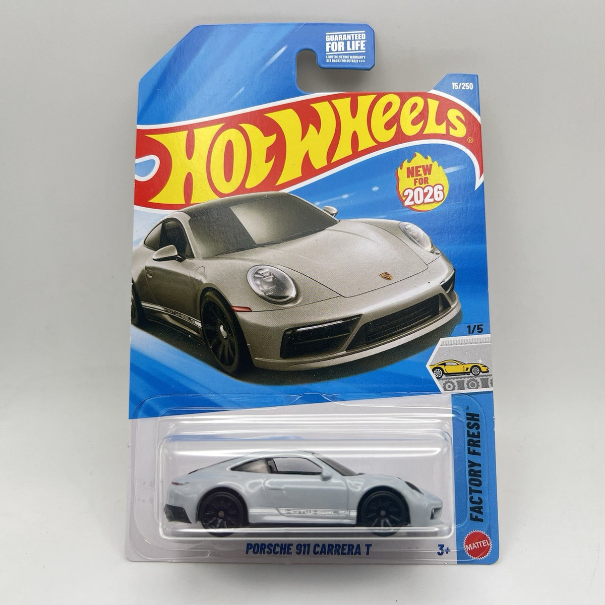 1:64 HOT WHEELS NEW FOR 2026 FACTORY FRESH GRAY PORSCHE 911 CARRERA T