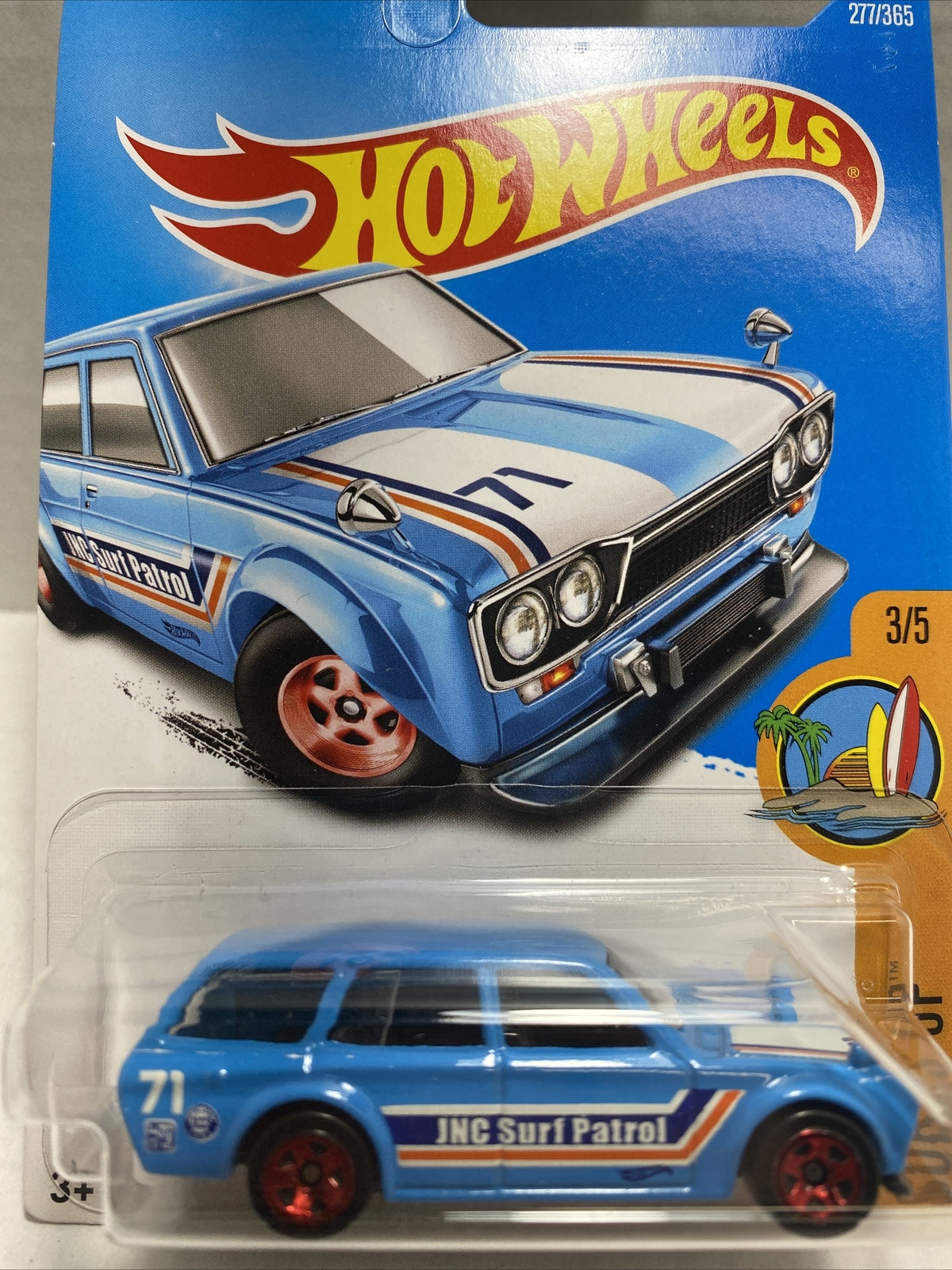 Hot Wheels 2016 #277 Surfs Up #3 71 Datsun Bluebird 510 Wagon JNC Surf Patrol