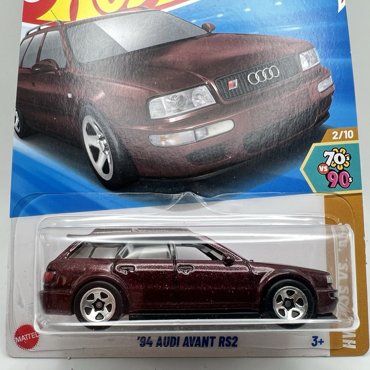 94 Hot Wheels Audi Avant RS2 Maroon 2024 HW 70s Vs 90s 2/10 29/250
