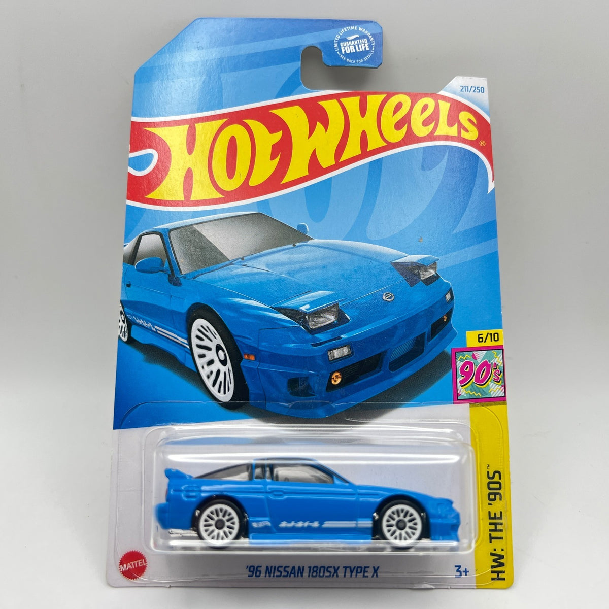 Hot Wheels '96 Nissan 180SX Type X Diecast Blue 1:64 Scale HW: The '90s Series