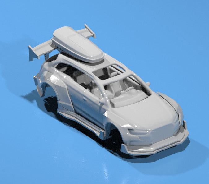 Wide body Kit With Roof Pod For  Hot Wheels AUDI Avant RS6  - Resin - 3d Printed
