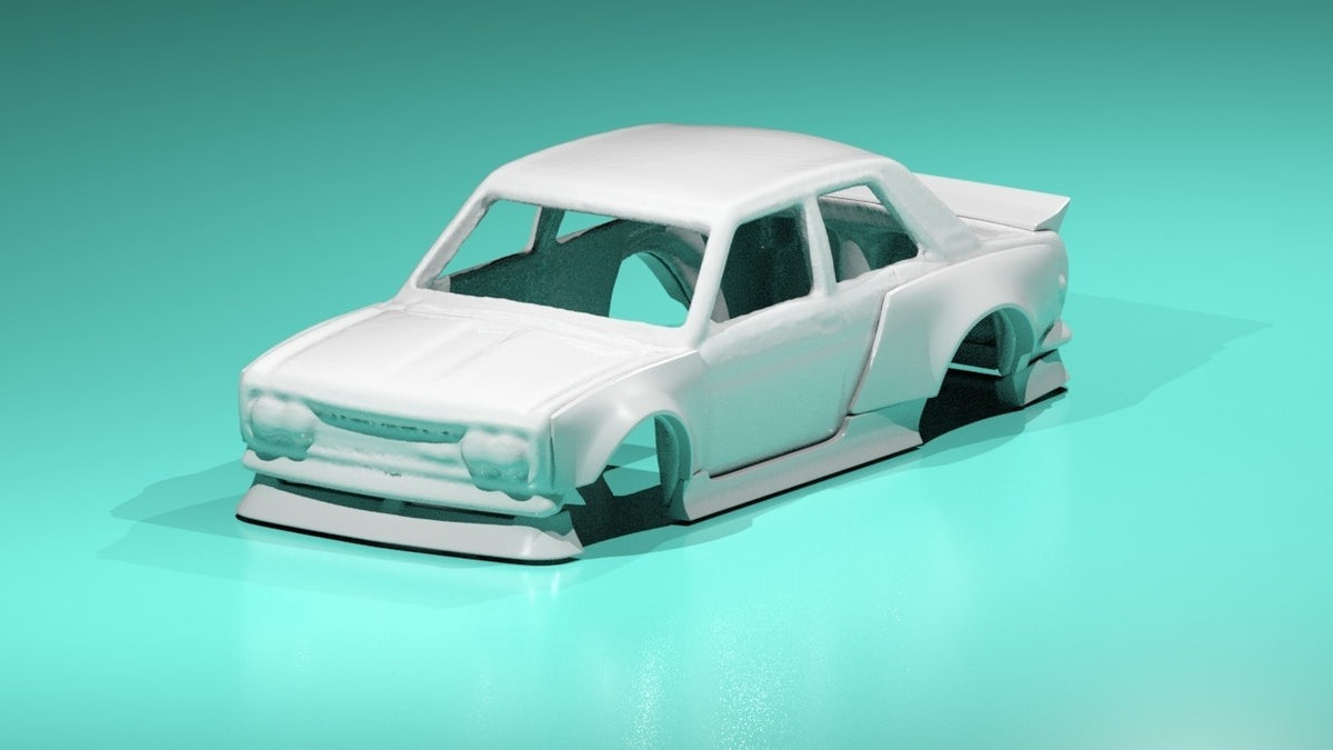 BN Sport Style Wide Body Kit For Hot Wheels Datsun 510 Sedan - Resin