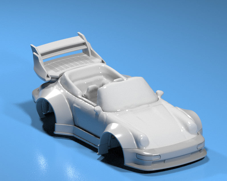 RWB Wide Body Kit for Hot Wheels Porsche 911 Turbo Cabriolet - Resin- 3d Printed