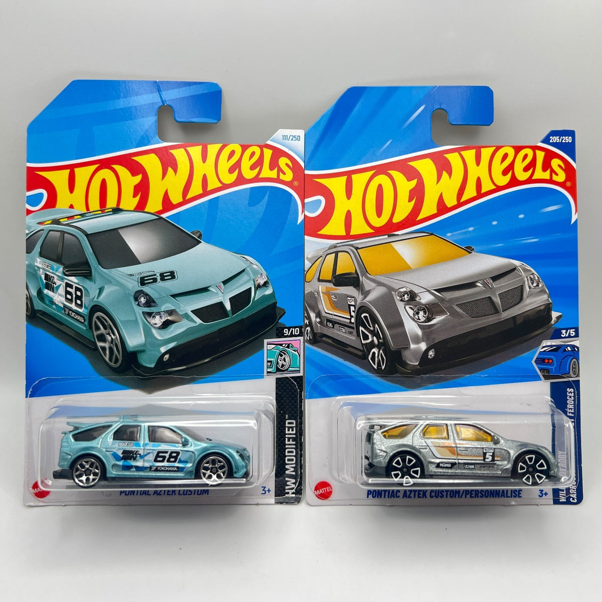 Hot Wheels Pontiac Aztek Custom Lot of 2 Blue HW Modified & Silver Wild Widebody