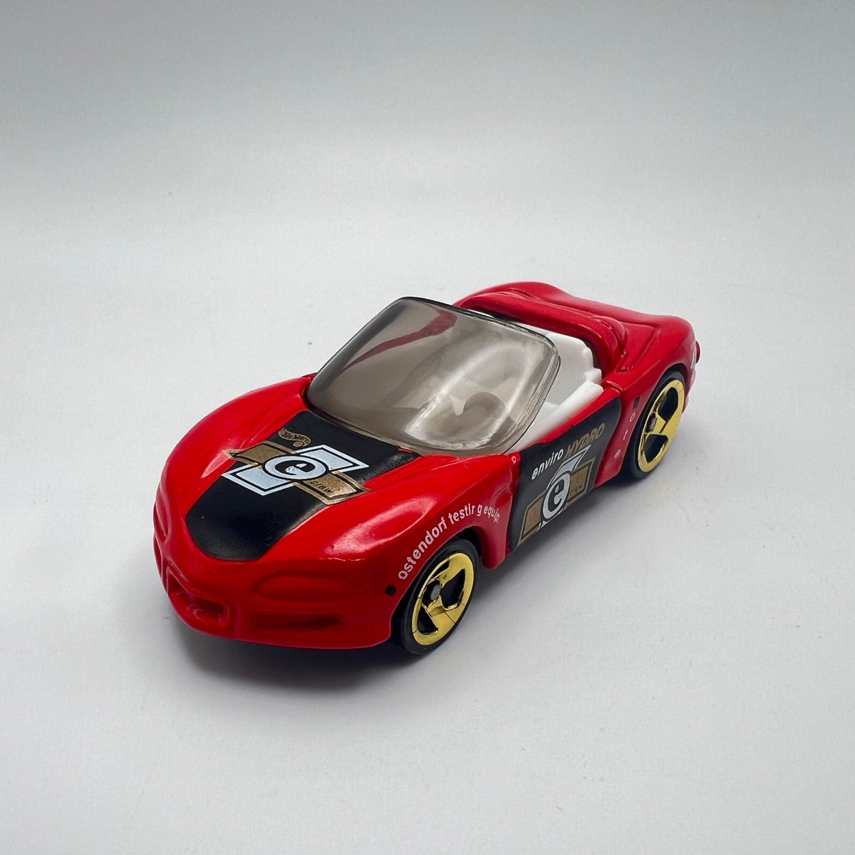 Hot Wheels Red Roadster Enviro Hydro Crew 6 Gold Wheels LOOSE 1/64