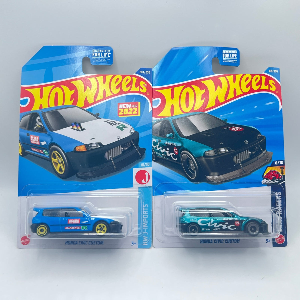 Hot Wheels Honda Civic Custom Lot of 2 ASADA 204/250 + Teal 159/250