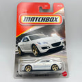 Matchbox 2004 Mazda RX-8 19/125 Silver White Gold Wheels 1:64 Diecast