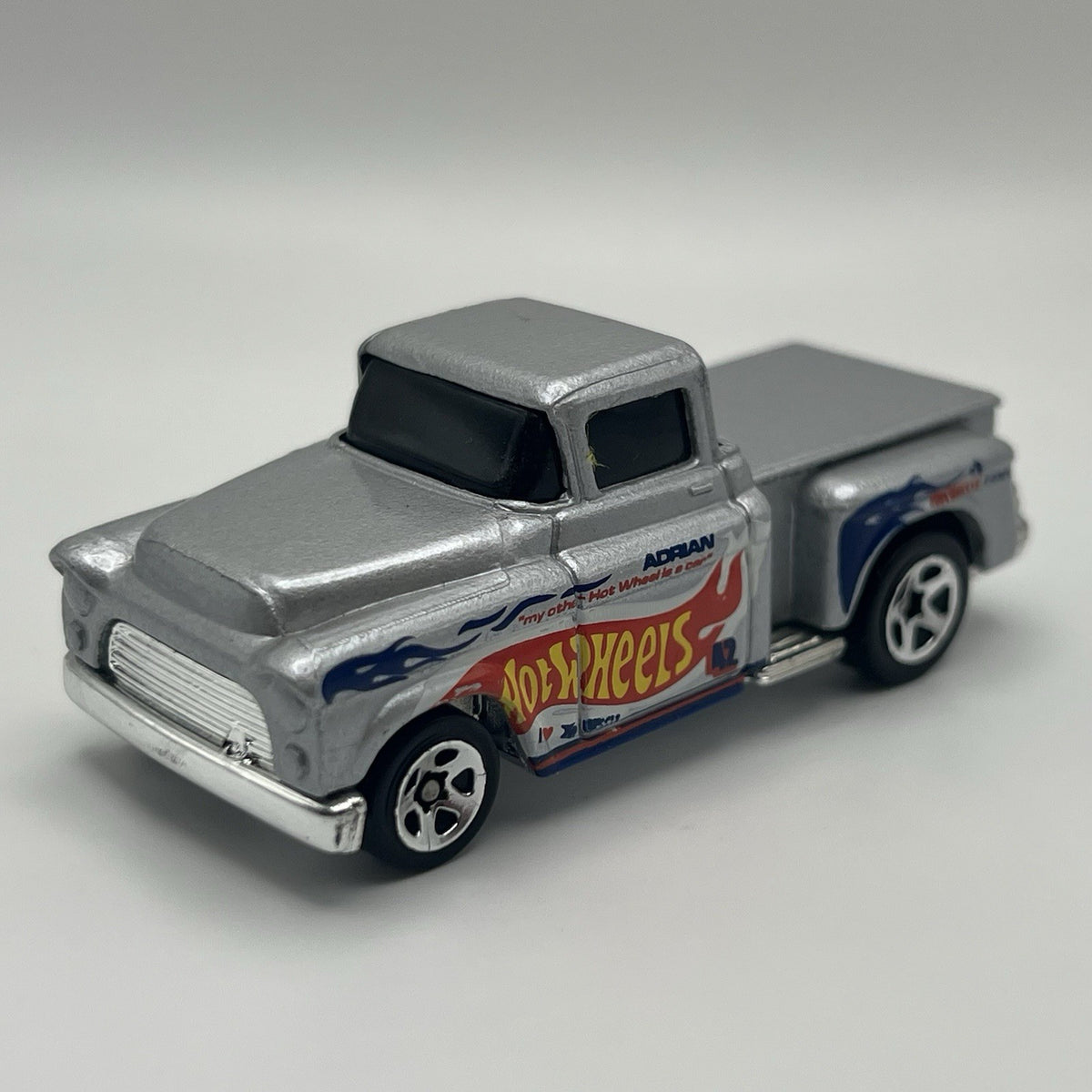 1991 Hotwheels '56 Chevy FLASHSIDER pickup Truck Silver 5sp Chrome Wheels #899