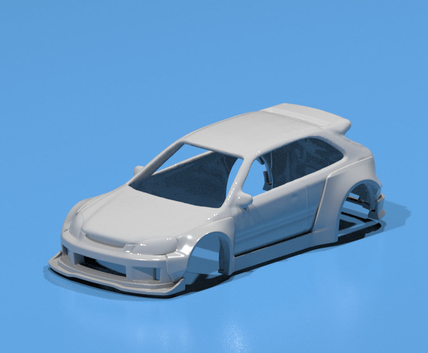 Wide Body Kit for Hot Wheels Honda Civic EK9 Hatchback - Resin