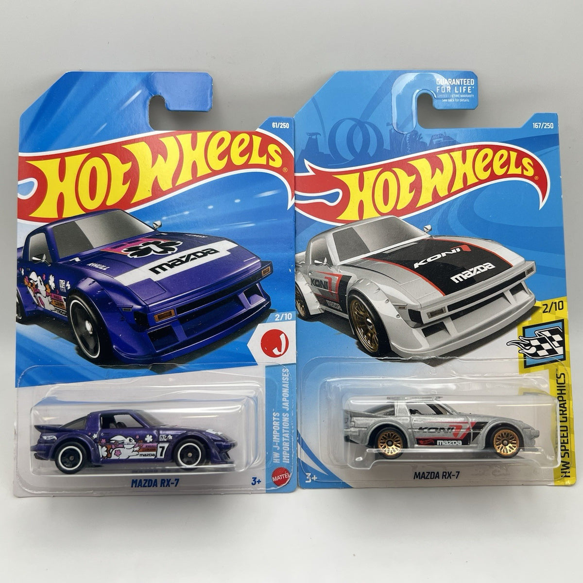 Hot Wheels Mainline Mazda RX-7 set of 2