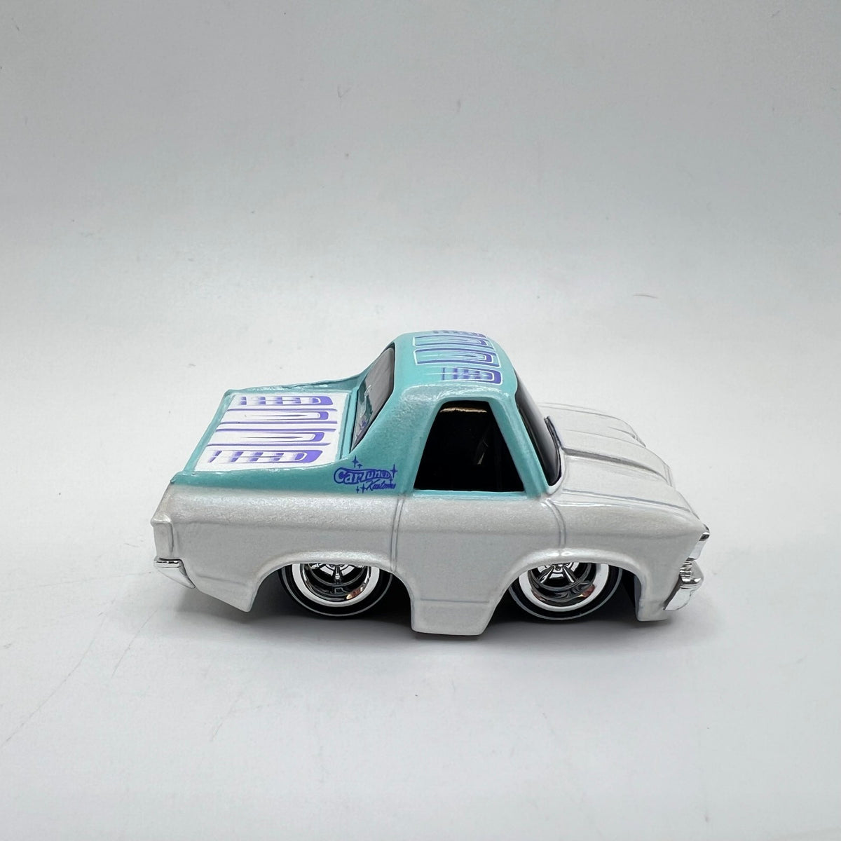 Car Tuned MGA Chevy El Camino White Teal Chibi LOOSE