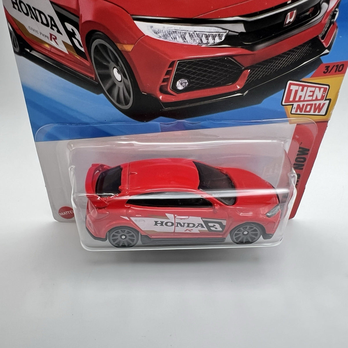 2025 Hot Wheels Red 2018 Honda Civic Type R 123/250 Then And Now 3/10