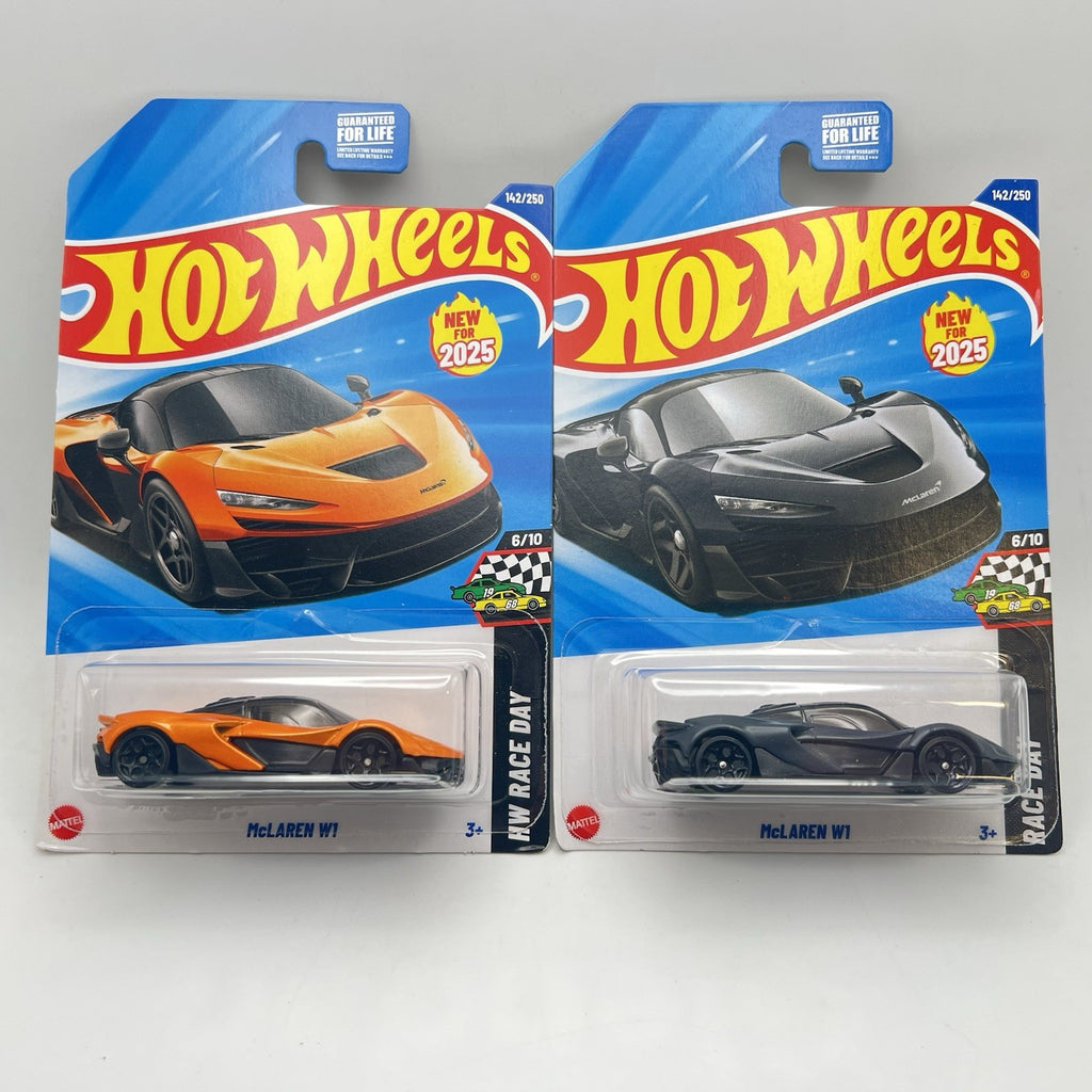 🔥Hot Wheels McLaren W1 Orange & Grey Lot of 2🔥