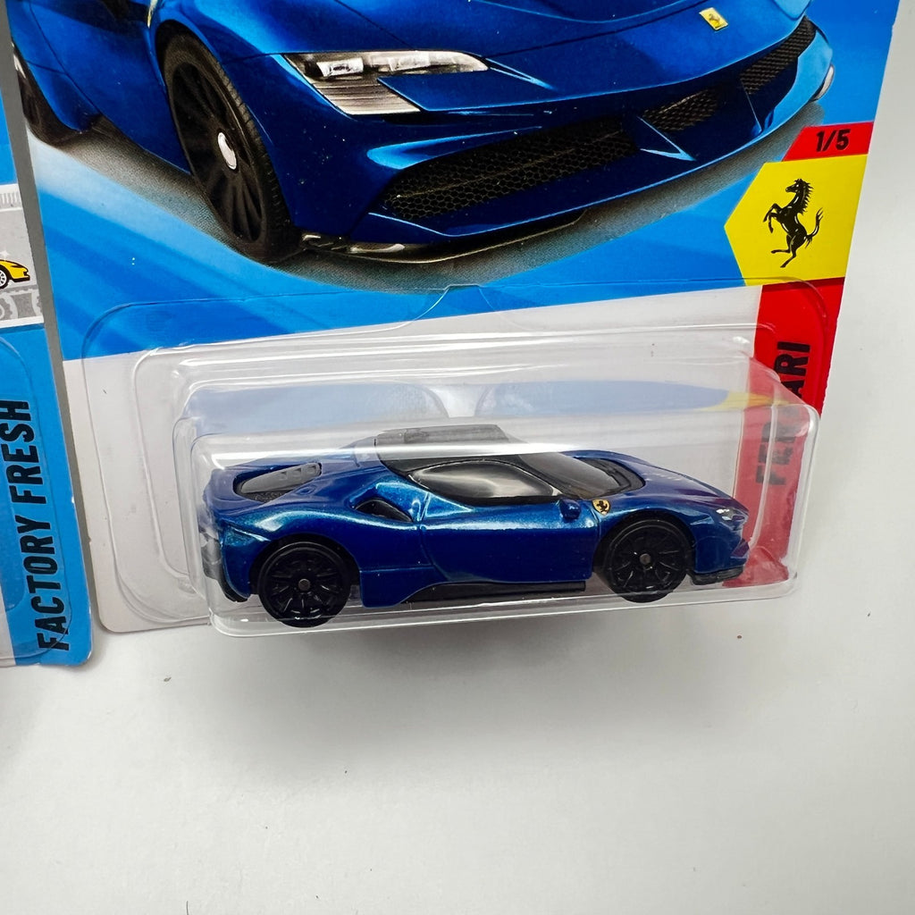 Hot Wheels Ferrari SF90 Stradale Lot of 2 Grey 191/250 + Blue 41/250 1:64
