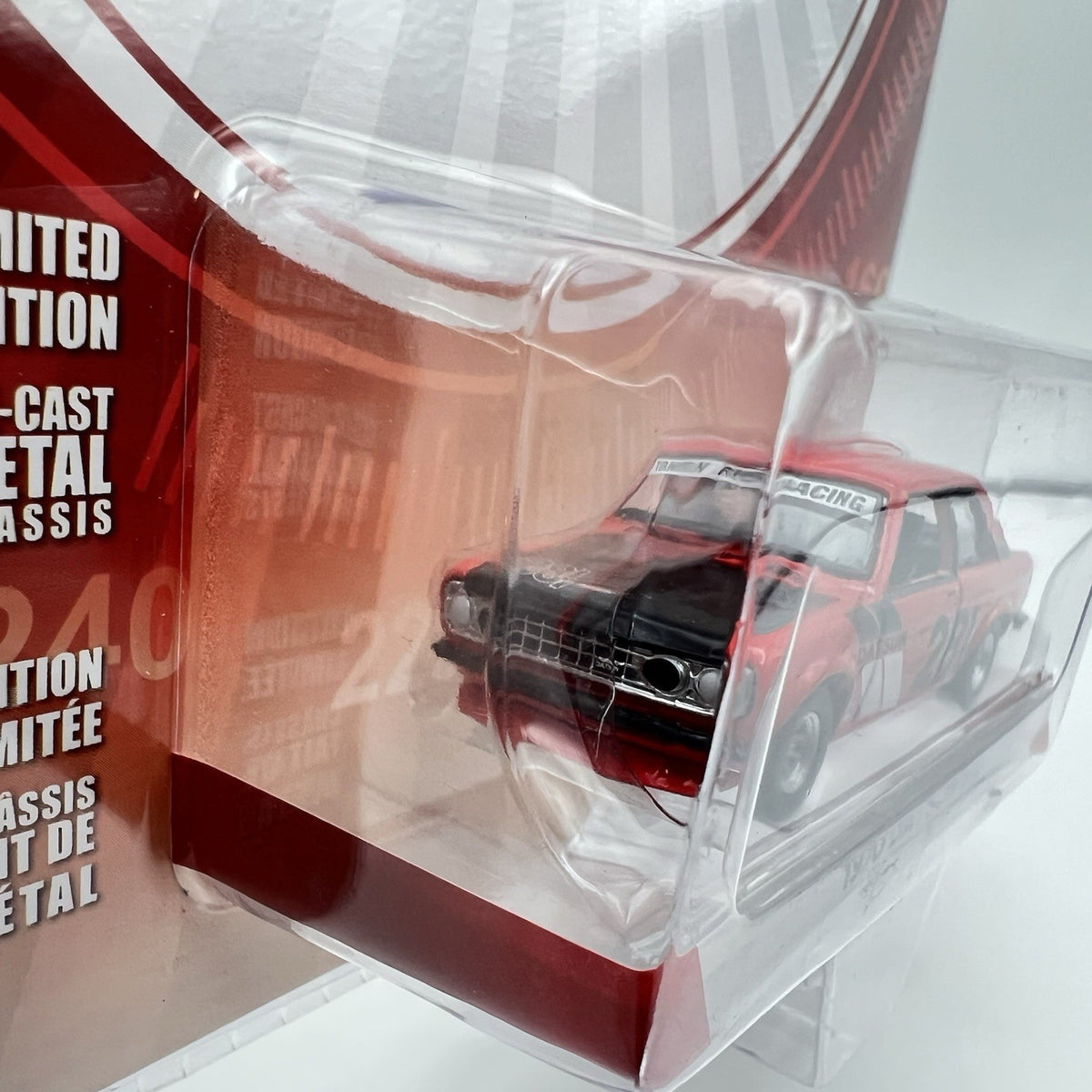 1/64 GREENLIGHT 1970 DATSUN 510 2 DOOR #281 RALLY CAR RED