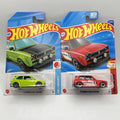 Hot Wheels Mainline 73 Honda Civic Custom Lime Green And Red - Lot Of 2