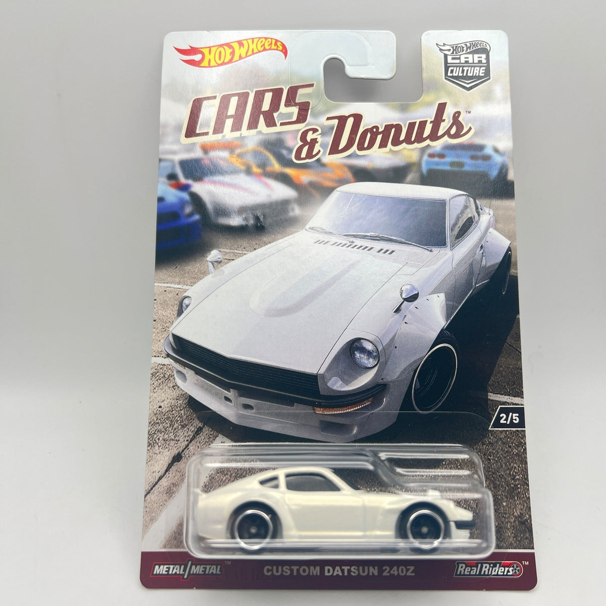 Hot Wheels Car Culture Cars & Donuts Custom Datsun 240Z White 2/5 Real Riders
