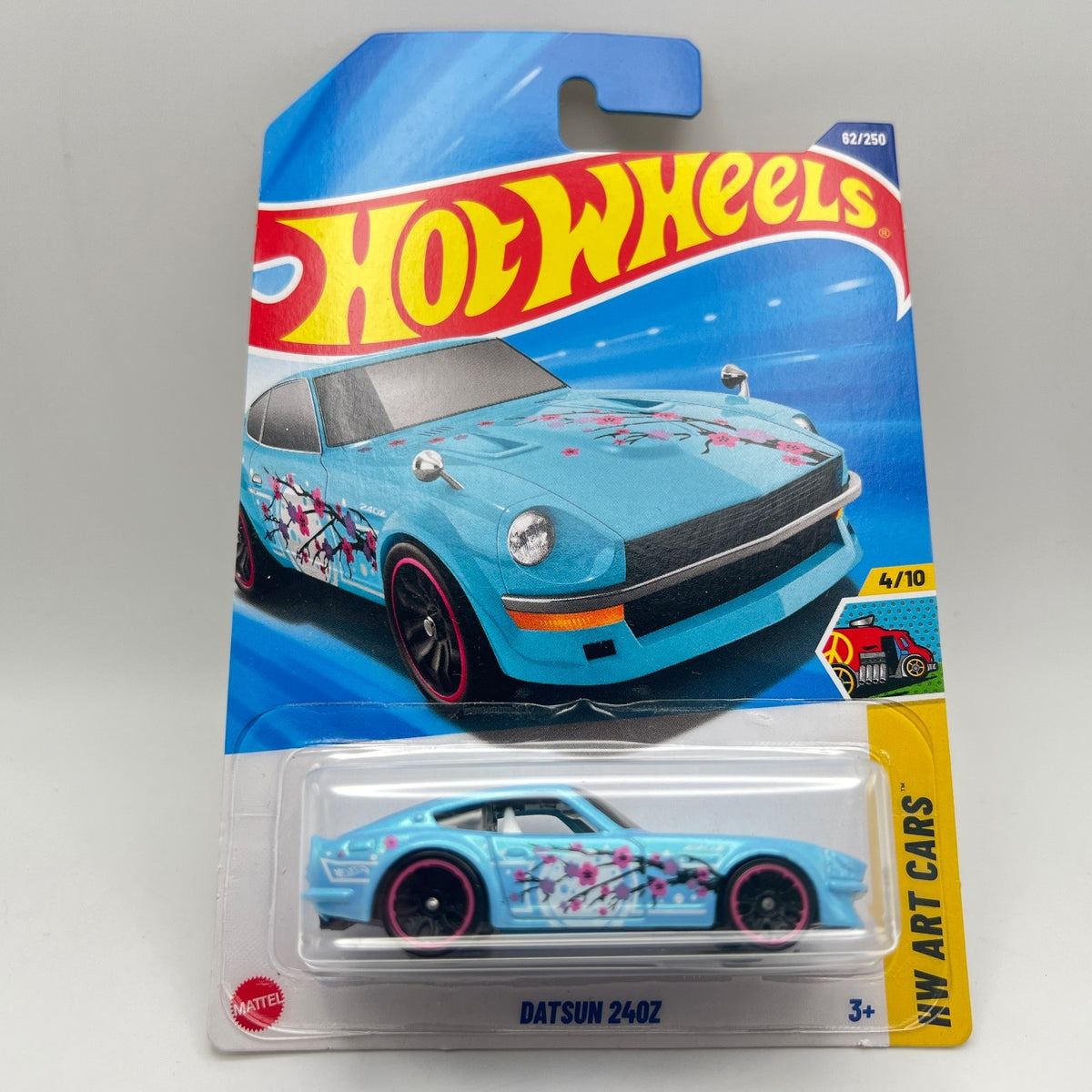 Hot Wheels Datsun 240Z Blue Cherry Blossom 62/250 HW Art Cars 4/10