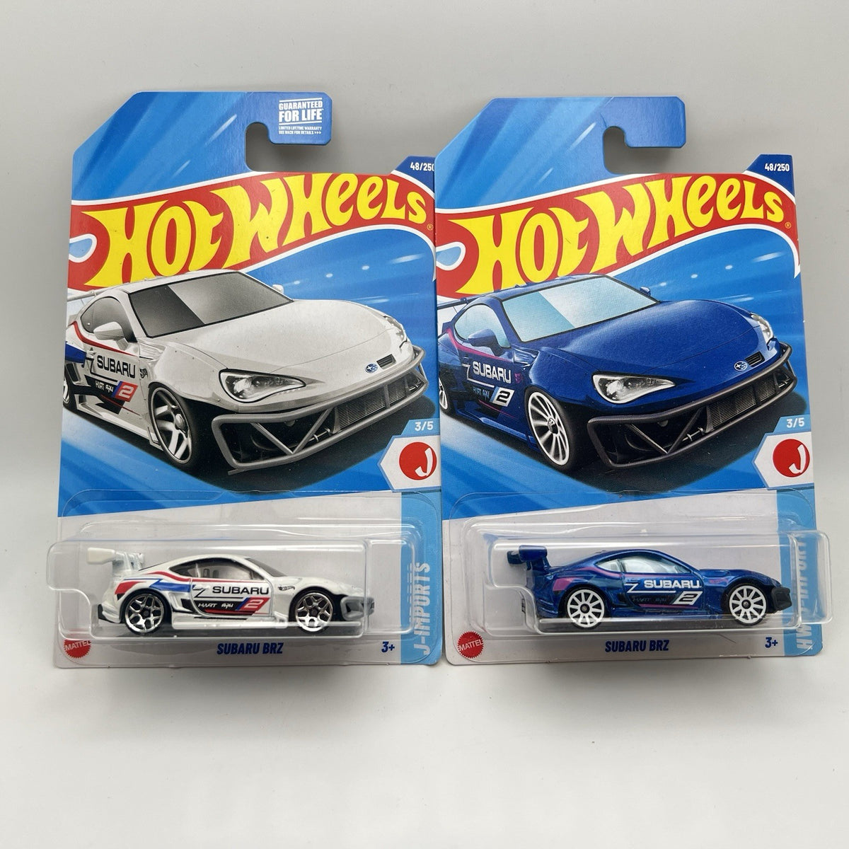 2025 Hot Wheels Subaru BRZ #48 HW J-Imports 3/5 Lot of 2 Blue + White
