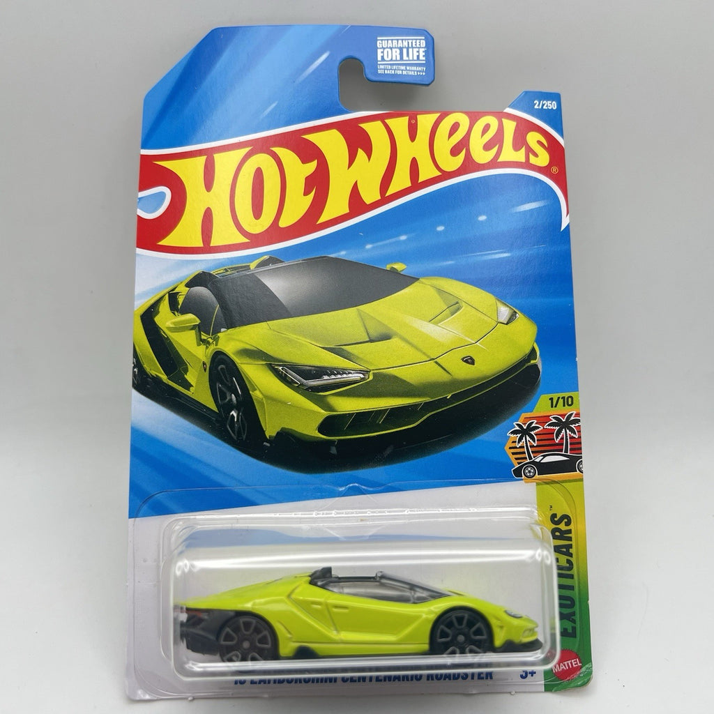 Hot Wheels Mainline 2016 LAMBORGHINI CENTENARIO ROADSTER Case F Green Color