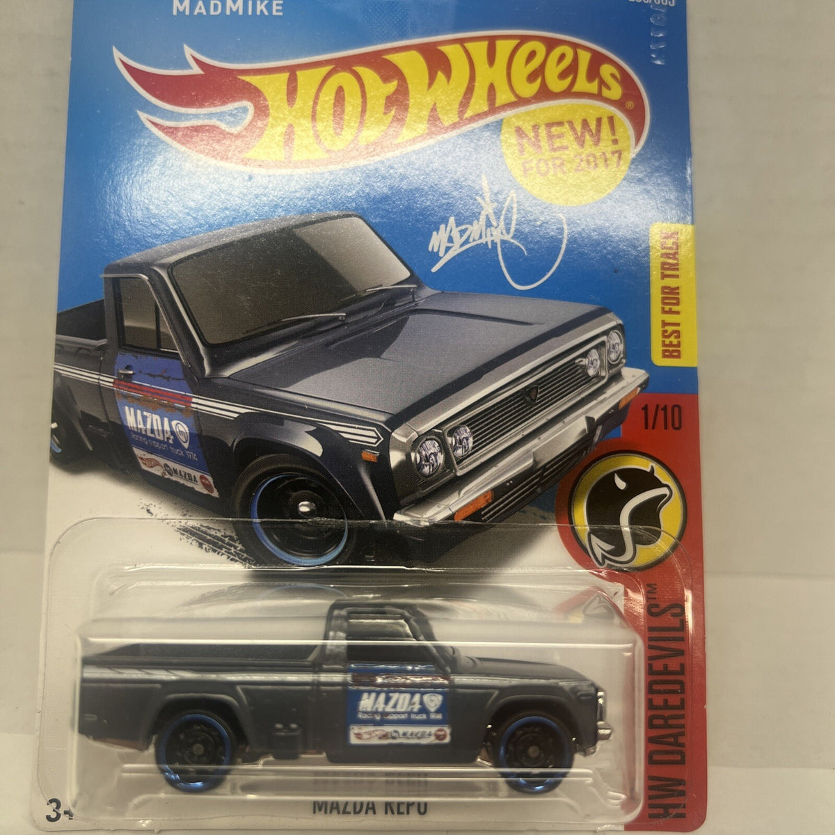 2017 Hot Wheels #286 HW Daredevils Series 1/10 MAZDA REPU Dark Gray Mad Mike