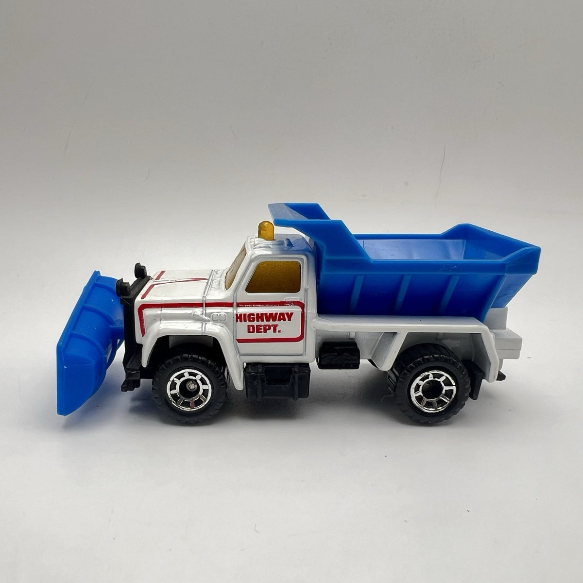 Matchbox Diecast Dump Truck White Blue Black 1993 Highway Dept. Toy Vehicle