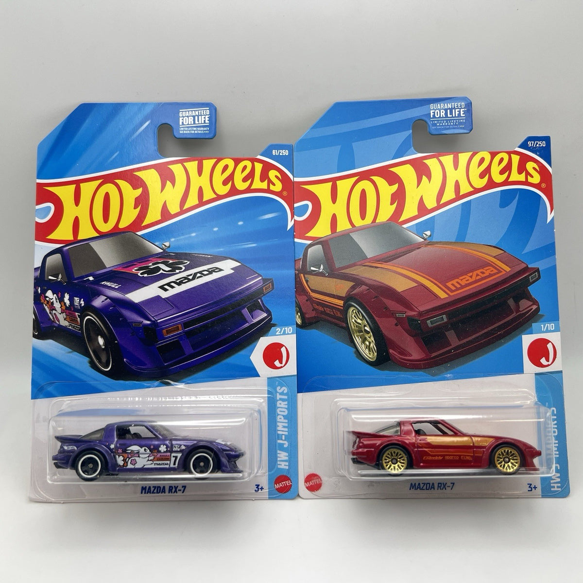 Hot Wheels Mainline Mazda RX-7 set of 2