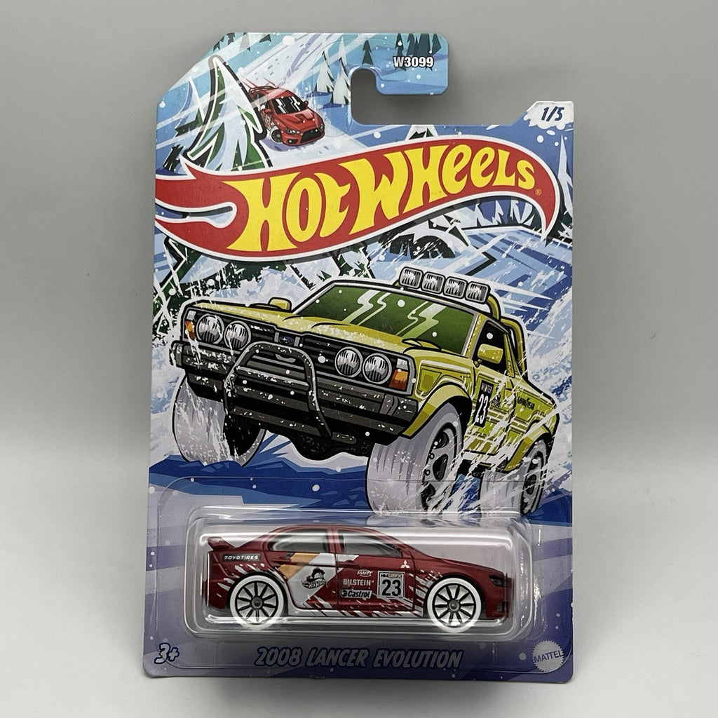 2023 Hot Wheels Winter Holiday Collection 2008 Lancer Evolution Satin Red Model