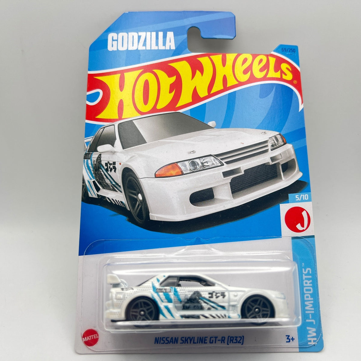 Hot Wheels Nissan Skyline GT-R R32 White Godzilla 69/250 HW J-Imports 5/10