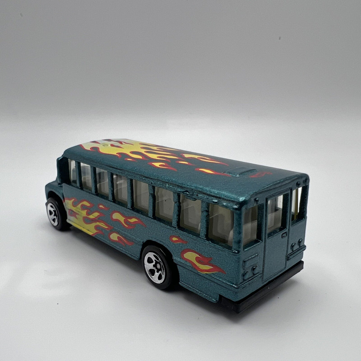 Hot Wheels Green School Bus with Flames 1988