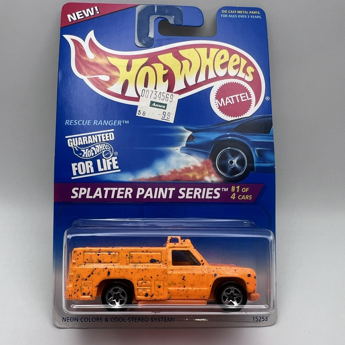 HOT WHEELS 1995 RESCUE RANGER #408 SPLATTER PAINT SERIES 1/4 5SP