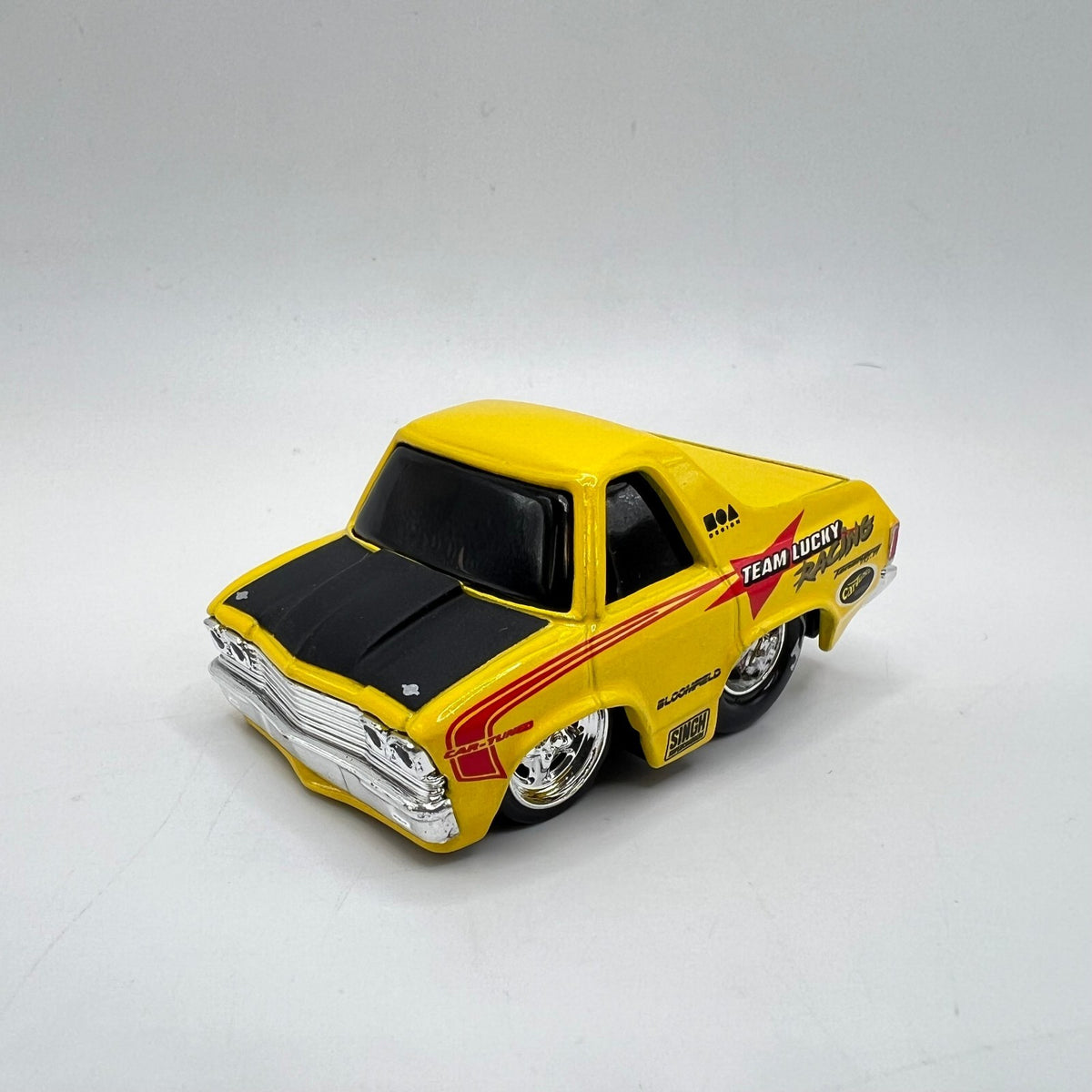 Car Tuned MGA Chevy El Camino Yellow Team Lucky Racing Chibi LOOSE