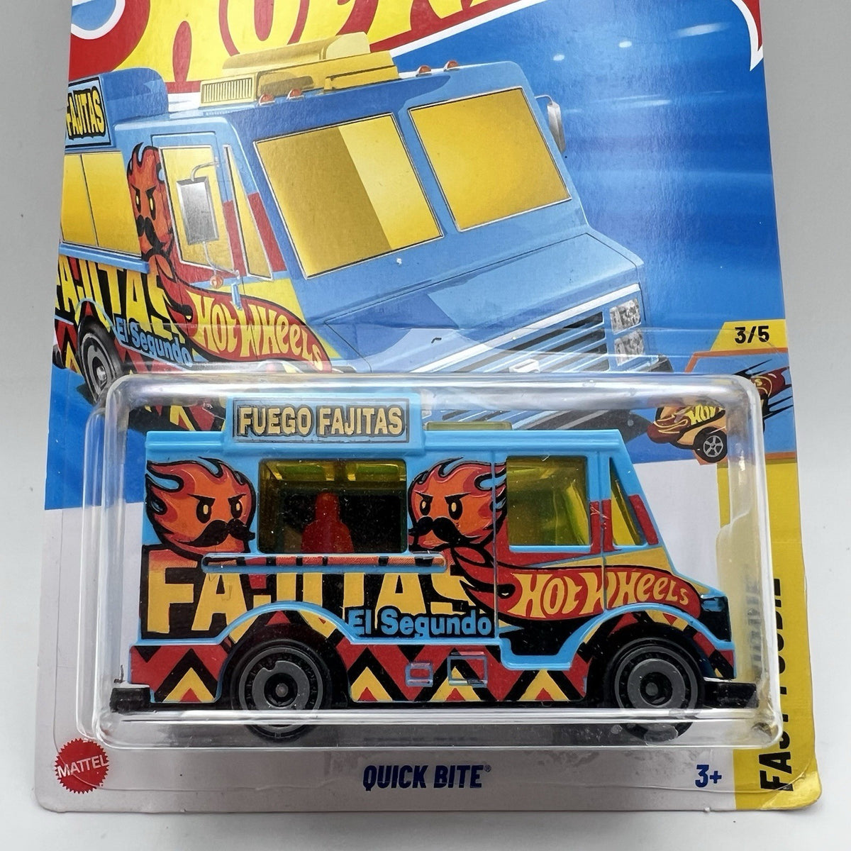 2025 Hot Wheels Fast Foodie 3/5 Blue Fuego Fajitas Quick Bite #149 Food Truck