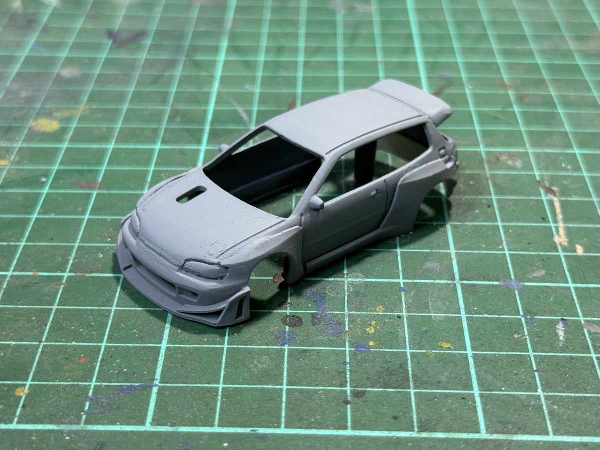 Pandem Style Wide Body Kit for Hot Wheels Honda Civic EG Hatchback - Resin
