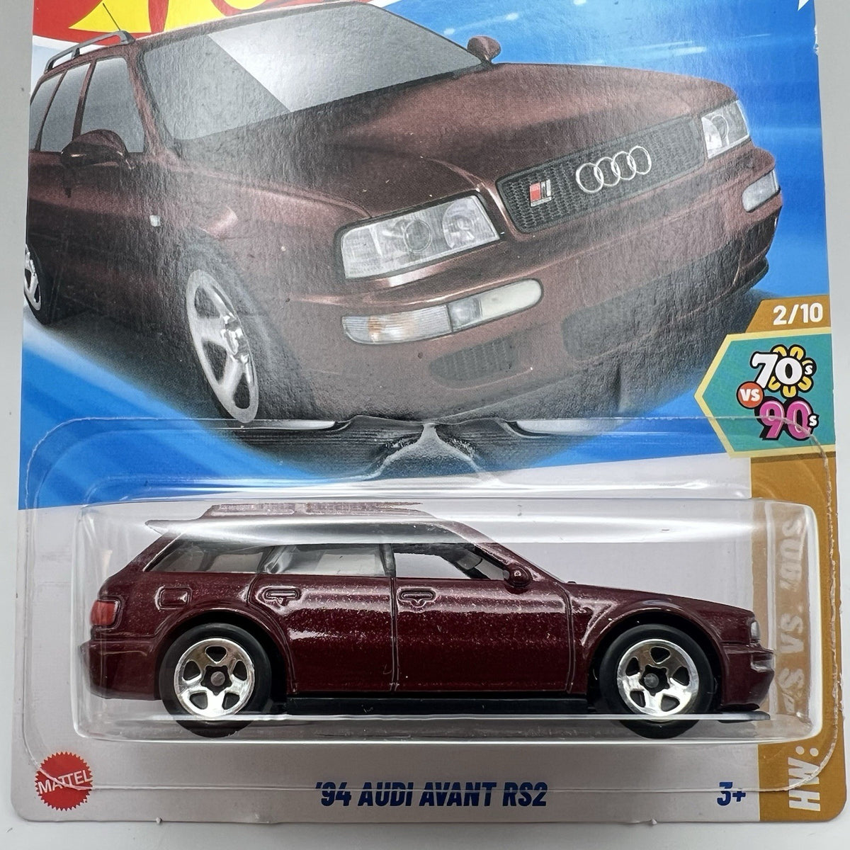 94 Hot Wheels Audi Avant RS2 Maroon 2024 HW 70s Vs 90s 2/10 29/250