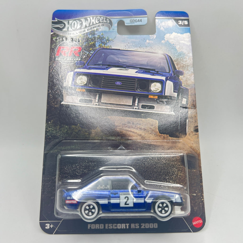 Hot Wheels Silver Series Ford Escort RS 2000 Rally Racers 3/5 Blue