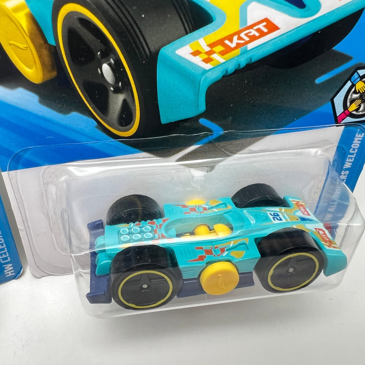 Hot Wheels Flippin Fast Lot of 2 Red Celebration Racers & Teal Autism Awareness