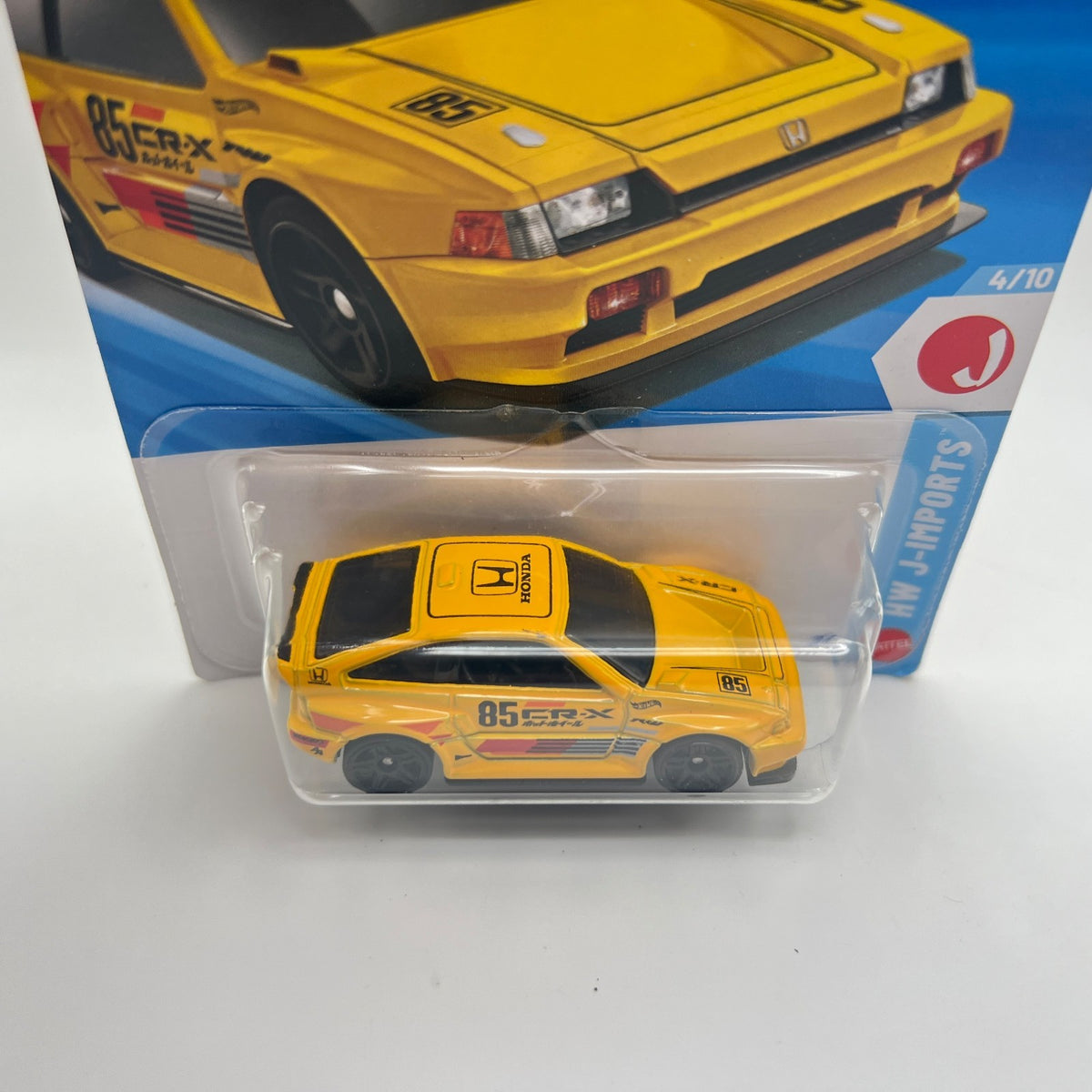 Hot Wheels 1985 Honda CR-X 89/250 J-Imports 4/10 Yellow 1:64 Diecast