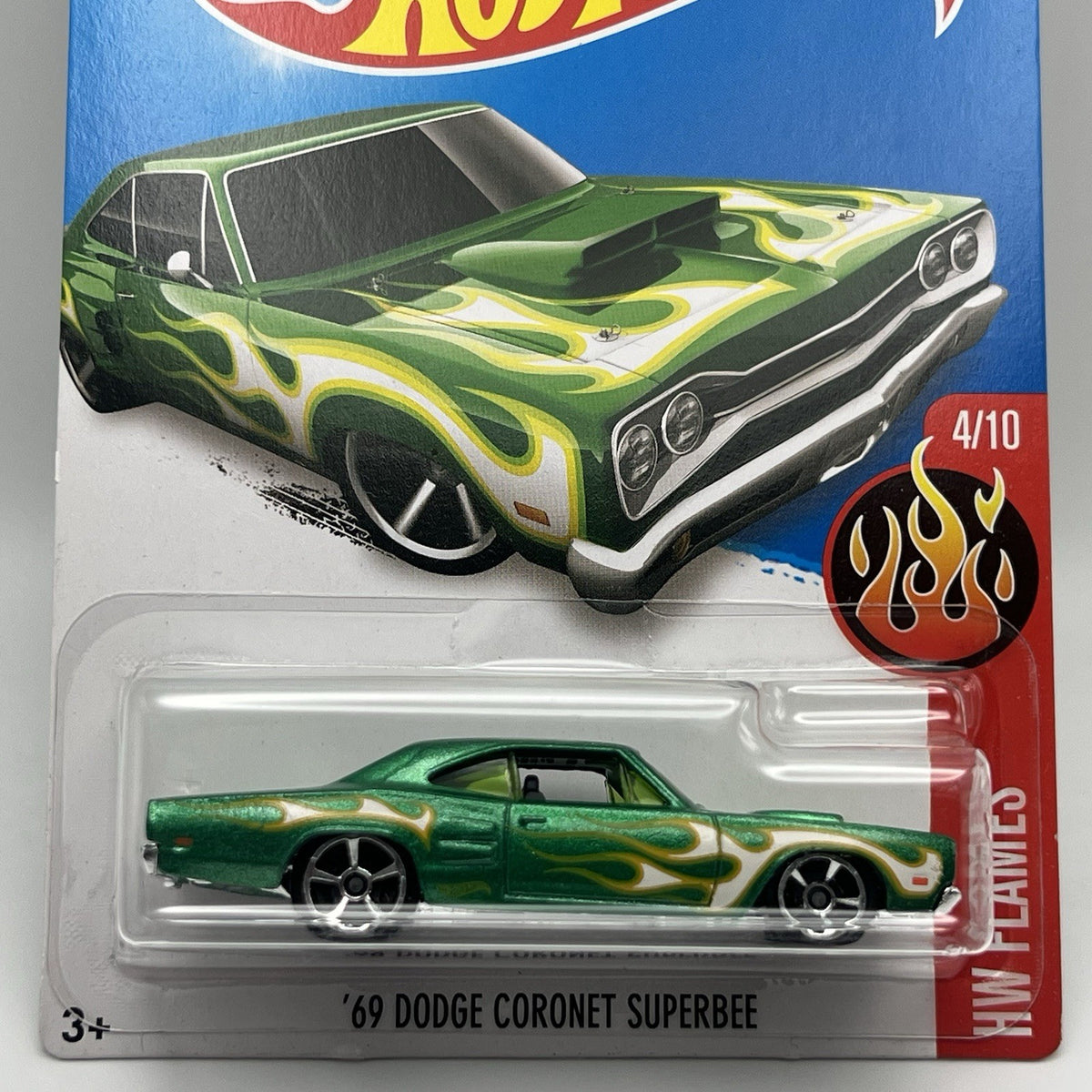 Hot Wheels '69 Dodge Coronet Superbee (HW Flames 4/10) 94/250 Diecast Toy Car