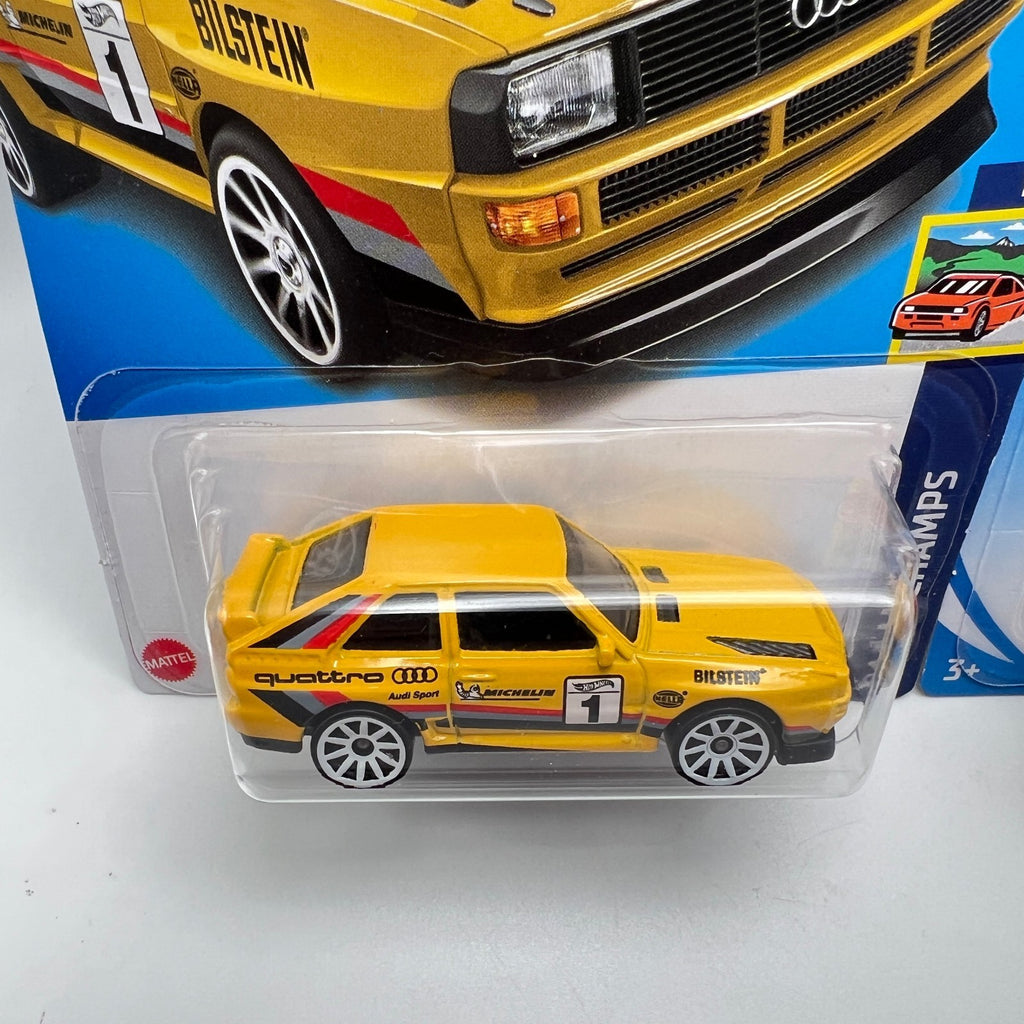 Hot Wheels '84 Audi Sport Quattro Lot of 2 Yellow 180/250 + Red 145/250 1:64